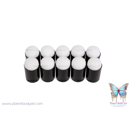 Lot de 10 éponges Dauber noirs - Planet Body Art -