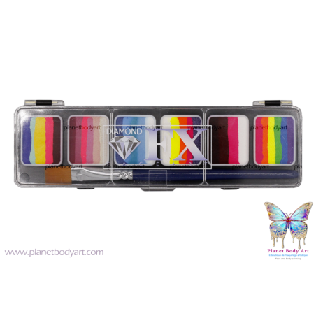 Palette one stroke - Glow neon - 6 couleurs - 36 gr - Diamond FX -
