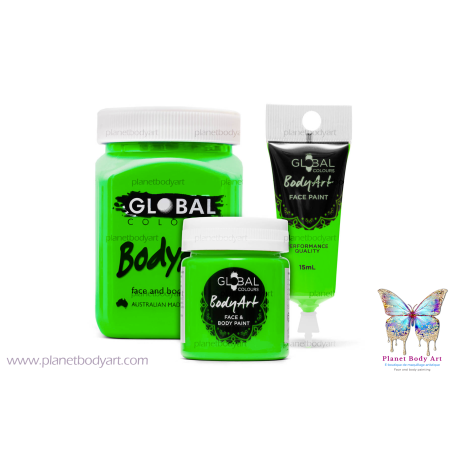 Peinture liquide - Vert néon UV - BodyArt Global Colours -