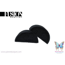 🧽 Lot de 2 Éponges Demi-Rondes Noires 🧽| Fusion Body Art |