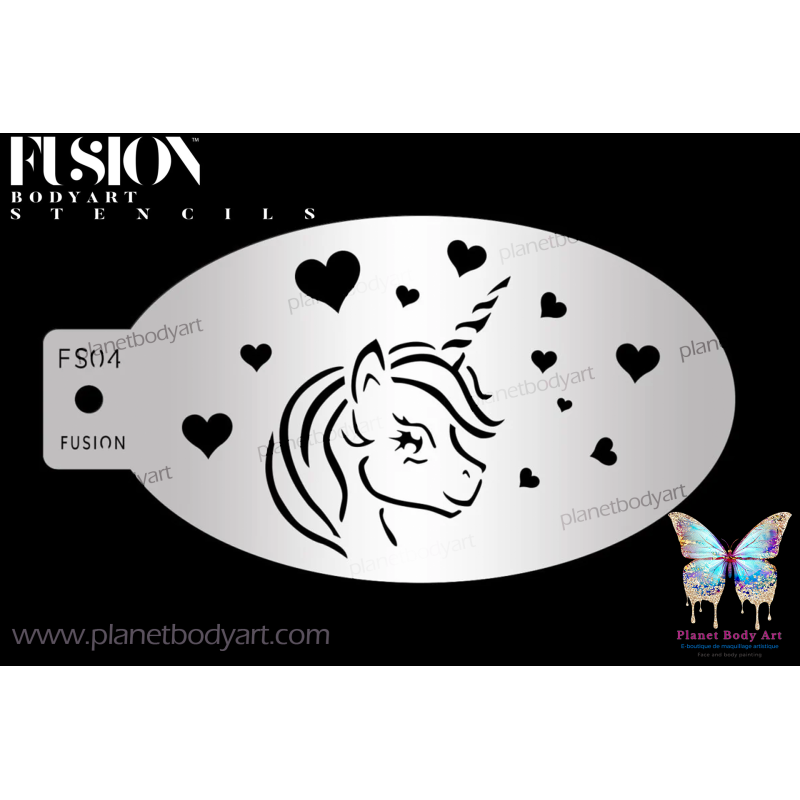 Tete de licorne in love - Pochoir - Fusion Body Art