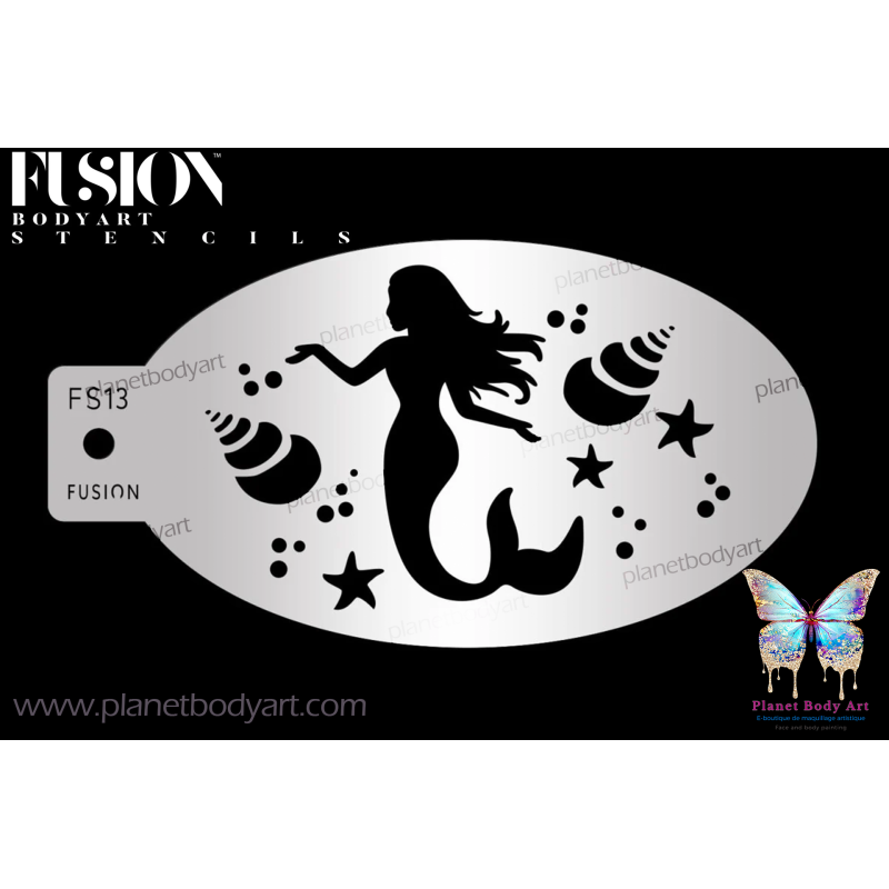 Sirene sous l'eau - Pochoir - Fusion Body Art