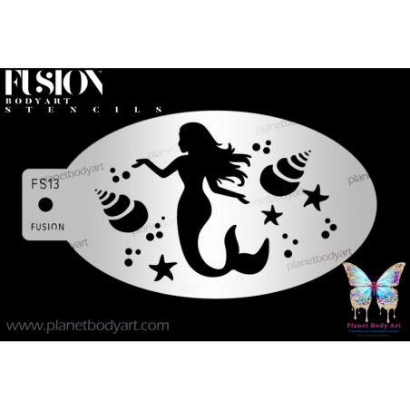 Sirene sous l'eau - Pochoir - Fusion Body Art