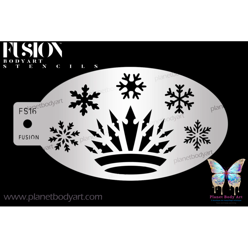 Couronne reine des neiges - Pochoir - Fusion Body Art