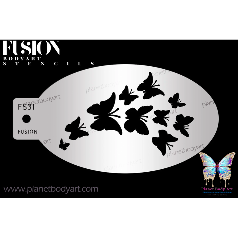 envole de papillon - Pochoir - Fusion Body Art