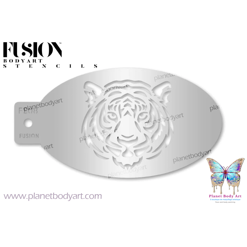 Tigre majestueux - Pochoir - Fusion Body Art blanc