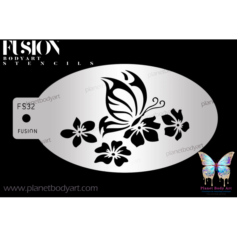 Papillon Fleur - Pochoir - Fusion Body Art