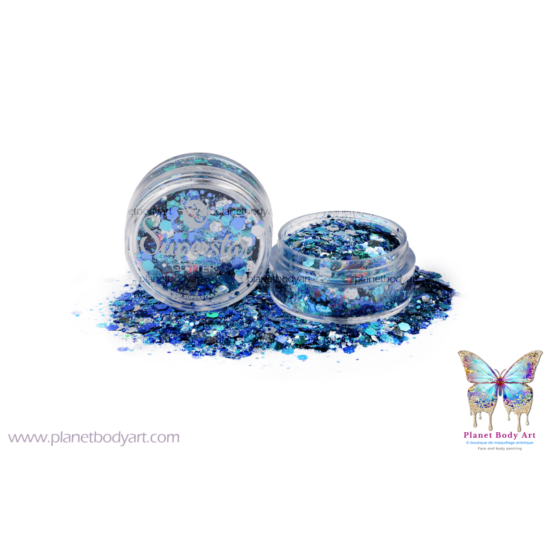 Ice - Bleuté Chunky paillettes 8ml - Superstar