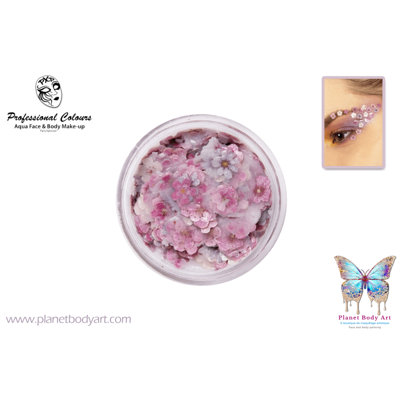 Flower pink mix crème Pailletée Pressées forme fleur