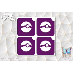 Pokeball les4 45x45 pochoir adhésif 3 plis