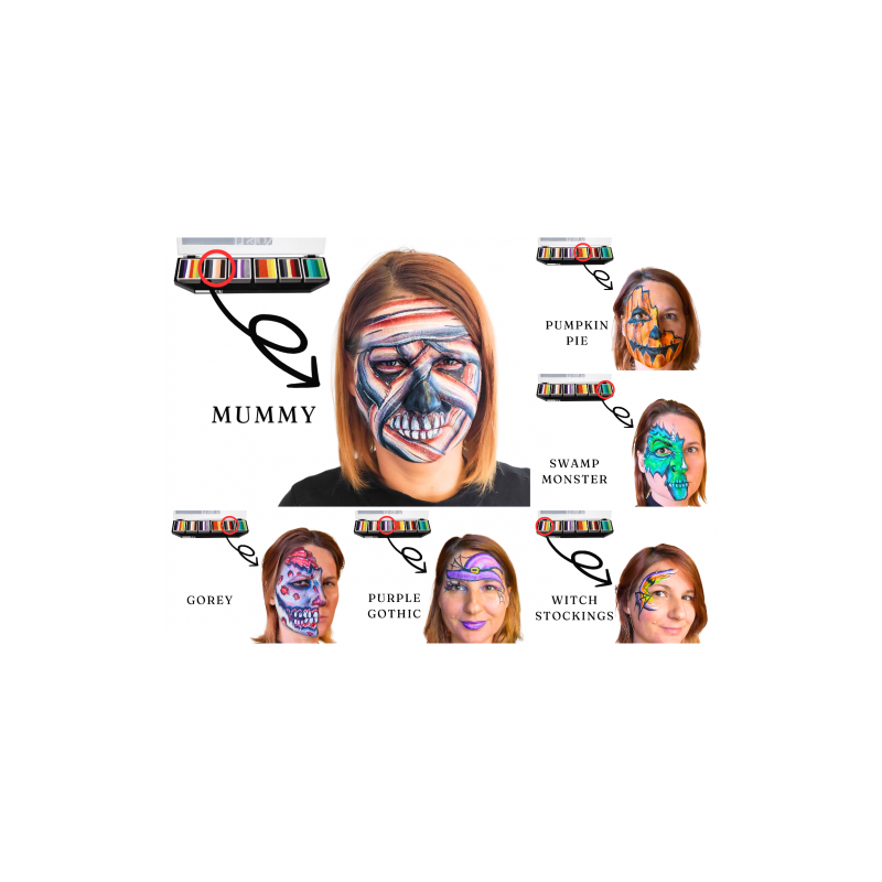 Palette Fusion Body Art Night Critters – 6 Split Cakes Professionnels Maquillage Artistique