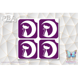 Chat Lune 45x45 planche de 4 exemplaires | Pochoir Adhésif | PBA Stencil