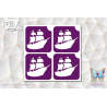Bateau 45x45 planche de 4 exemplaires | Pochoir Adhésif | PBA Stencil
