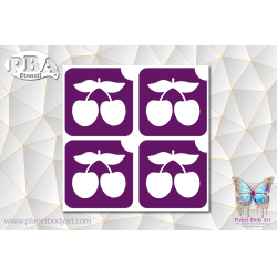 Cerise 45x45 planche de 4 exemplaires | Pochoir Adhésif | PBA Stencil