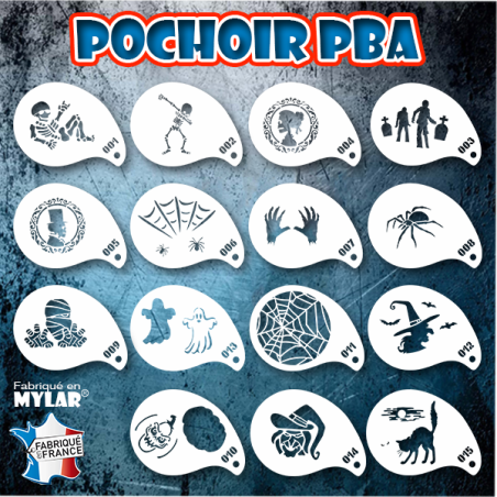 Set de 15 pochoirs PBA Mini Halloween