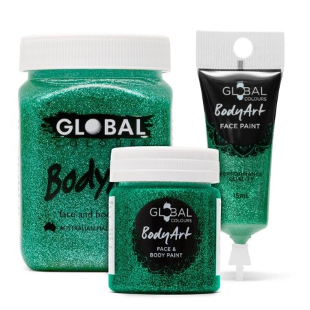 Peinture liquide - Vert paillettes - BodyArt Global Colours -