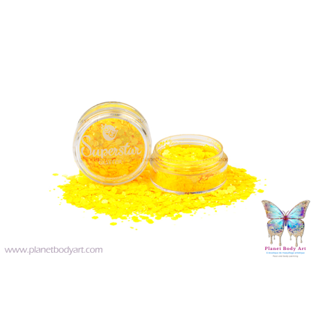 FLUO Jaune Chunky paillettes 8ml - Superstar