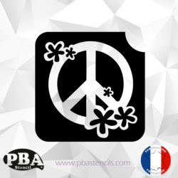 Logo peace fleur 55x55 mm...